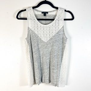 J CREW Women's Size Medium Tank Top Embroidered Linen Eyelet
